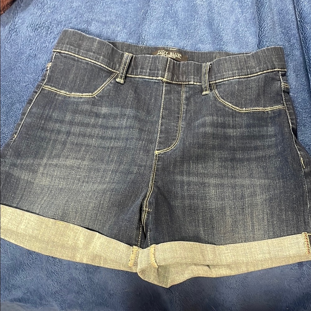 Judy Blue Blue Jean Shorts Rolled Hems and Mid-Thigh Length XL